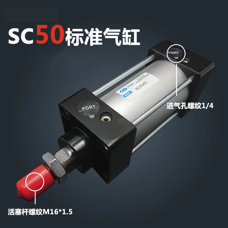 

SC50*50-S 50mm Bore 50mm Stroke SC50X50-S SC Series Single Rod Standard Pneumatic Air Cylinder SC50-50-S