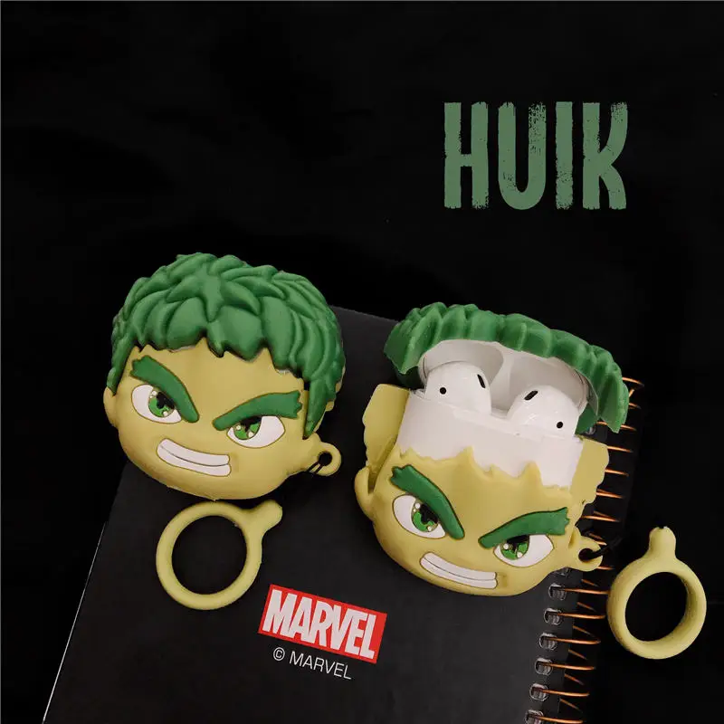 Marvel Мстители супер герой милый капитан Американский Халк, Человек-паук чехол для Apple Airpods 1 2 беспроводные наушники крышка для наушников