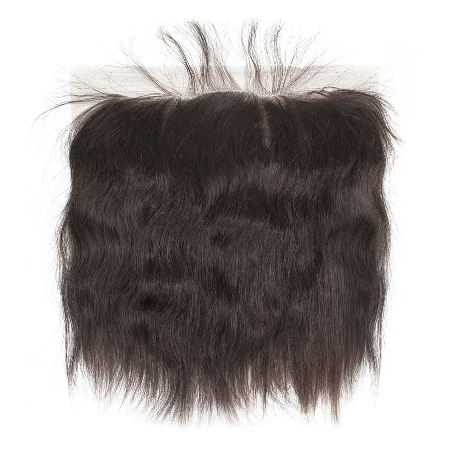 Maxglam Необработанные индийские прямые волосы пряди с фронтальным натуральным