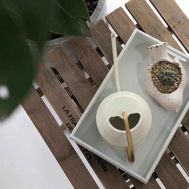 Многоцветные нежные тона с ручкой деревянный прямоугольный лоток изысканный