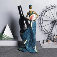 nordic style ladies figurine wine bottle storage rack holder table art craft single wine champagne bottle holders stands