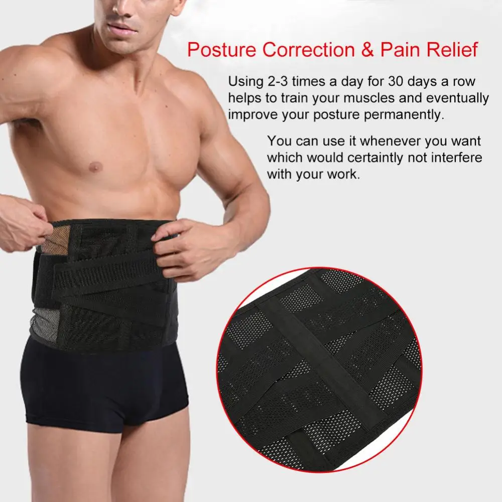 

Waist Support Brace Posture Belt Unisex Breathable Back Brace Ultra-Light Support Abdomen Body Shaper Protect Relief Pains Belt