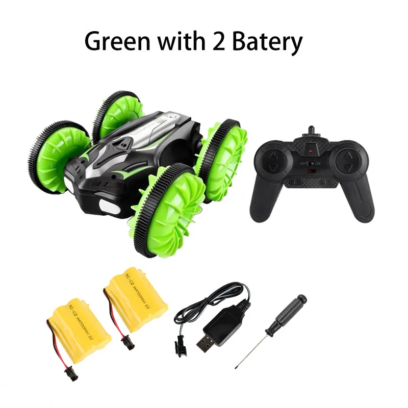 Green with 2Battery LH-C013 2,4 GHz пульт дистанционного управления RC автомобиль водонепроницаемый Внедорожный гоночный альпинистский Радиоуправляемый автомобиль амфибия 4WD радиоуправляемые игрушки радиоуправляемые автомобили - Цвет: Green with 2Battery