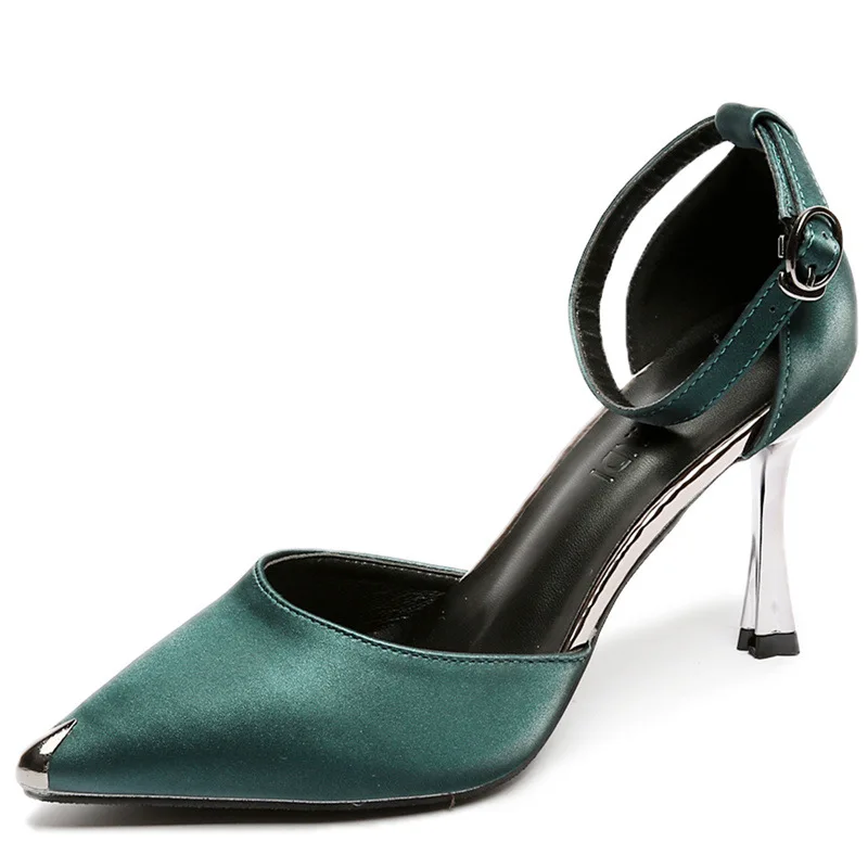 

Women's shoes 2020 Pointed 5cm/8.5cm high heels stiletto buckle women's single shoes large size 41 42 43