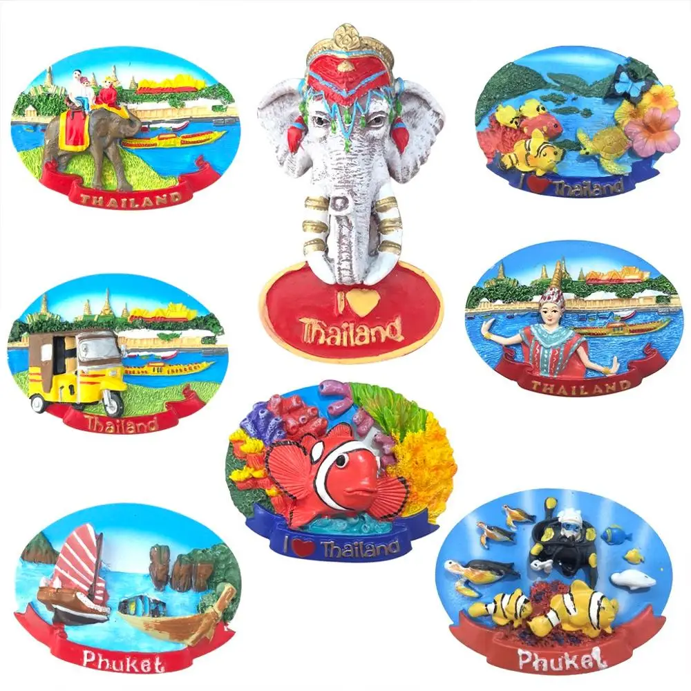 Новинка ручная роспись Phuket Thailand 3D магнит на холодильник дорожный сувенир
