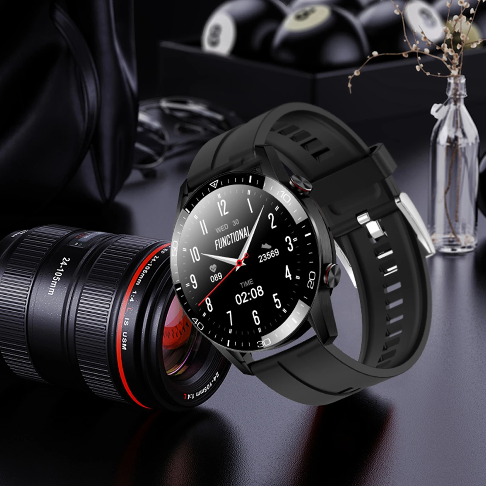 

Smart Watch TK28 1.3 inch Full Touch Screen IP68 Waterproof Smartwatch For Android/ IOS Sports Fitness Tracker