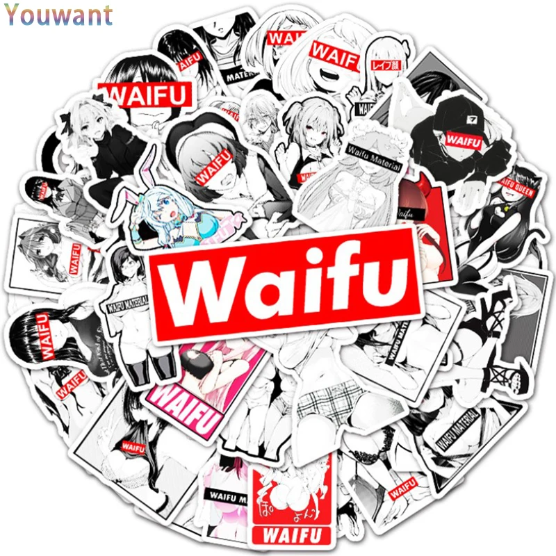 

50pcs/pack Anime Hentai Sexy Pinup Bunny Girl Waifu Decal Stickers Suitcase Laptop Car Truck Waterproof Car Sticker Girls Toys