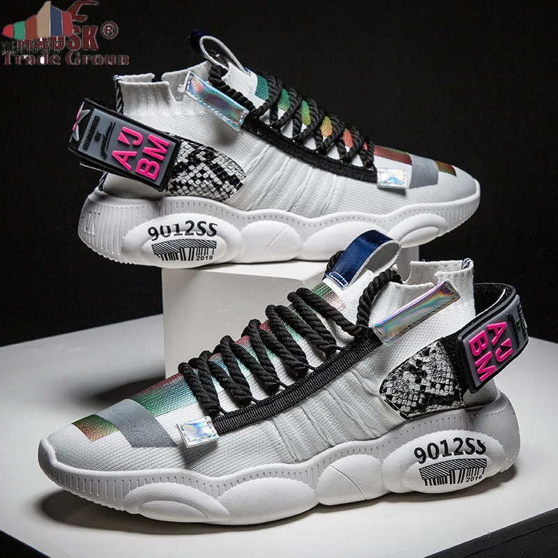 2019 сетчатые мужские повседневные кроссовки на массивном каблуке мужская обувь