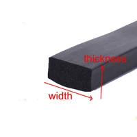 1 meter cabinet door window epdm flat rubber foam bar seal strip black square strip size thickness x width