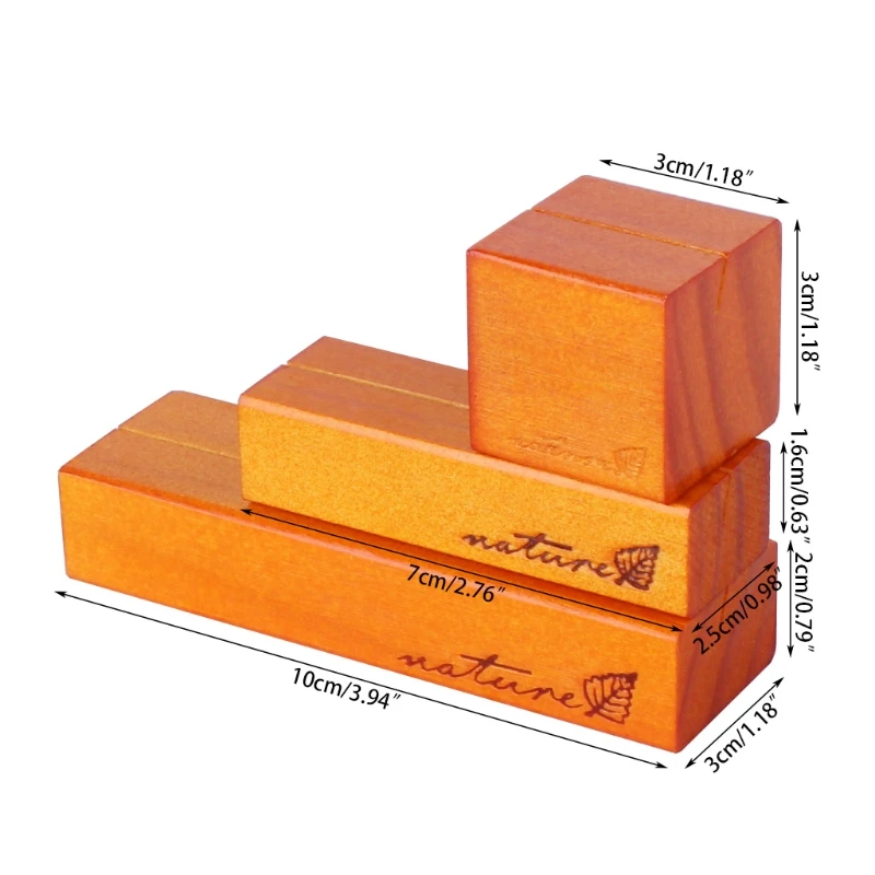 Натуральное дерево блок скрепки для бумаги фото держатель карт зажим Настольный