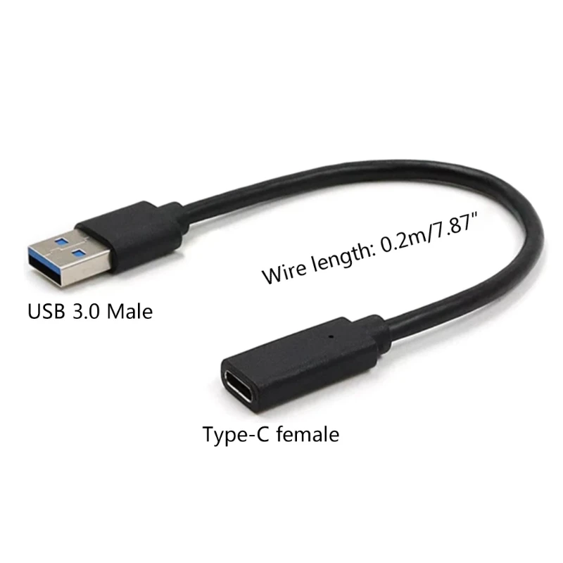 

Black Efficient Practical USB3.0 Model A to C Female Data Transfer Cable Fast Transmission More Convenient 20cm /8inch