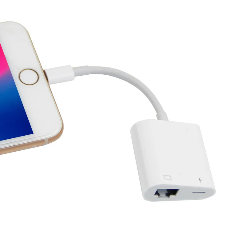 100 Мбит/с OTG Сетевой USB адаптер для Lightning к RJ45 Ethernet LAN проводной кабель камера iPhone/iPad