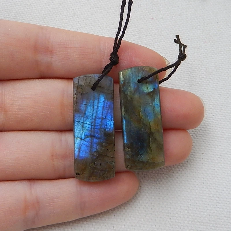 Продажа 5 шт. натуральный камень лабрадоритовое Ожерелье Подвески 34x13x3 мм 28x12x4 18 8