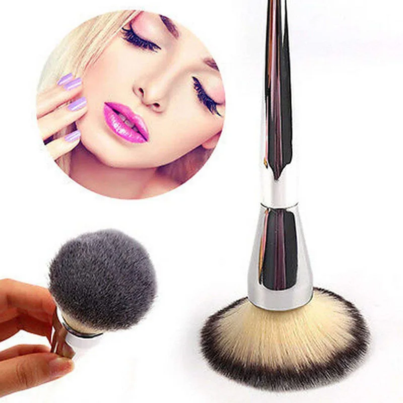 1PC Face Makeup Brush Professional Large Silver Handle Blush Powder Foundation Make Up Brushes Cosmetic Tools | Красота и здоровье