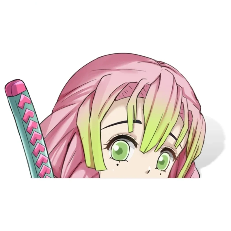 

Beautiful Car Sticker Mitsuri Kanroji Anime Graffiti Peeking Motorcycle Car Window Bumper Decal JDM Car Styling KK13*8cm
