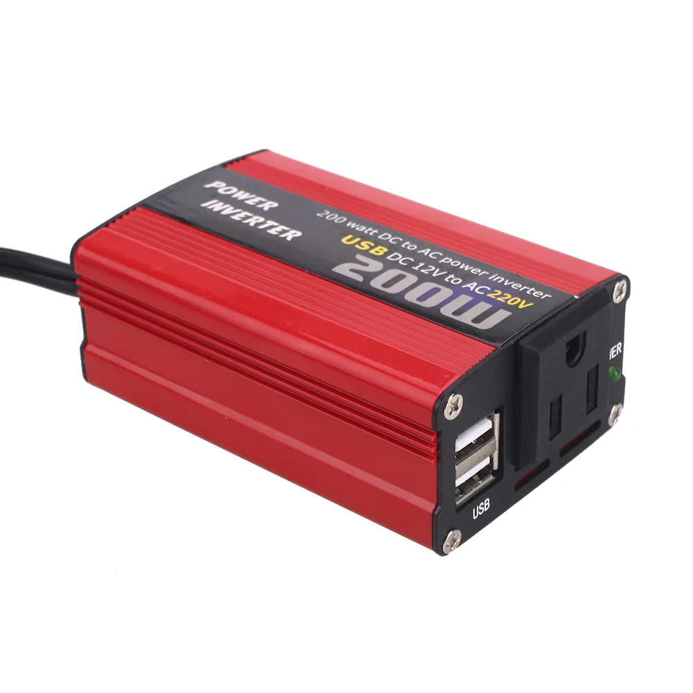 Премиум конвертер 12V DC в 220V AC алюминиевый адаптер домашний автомобильный инвертор высокой производительности 50/60 Гц мощность включена.