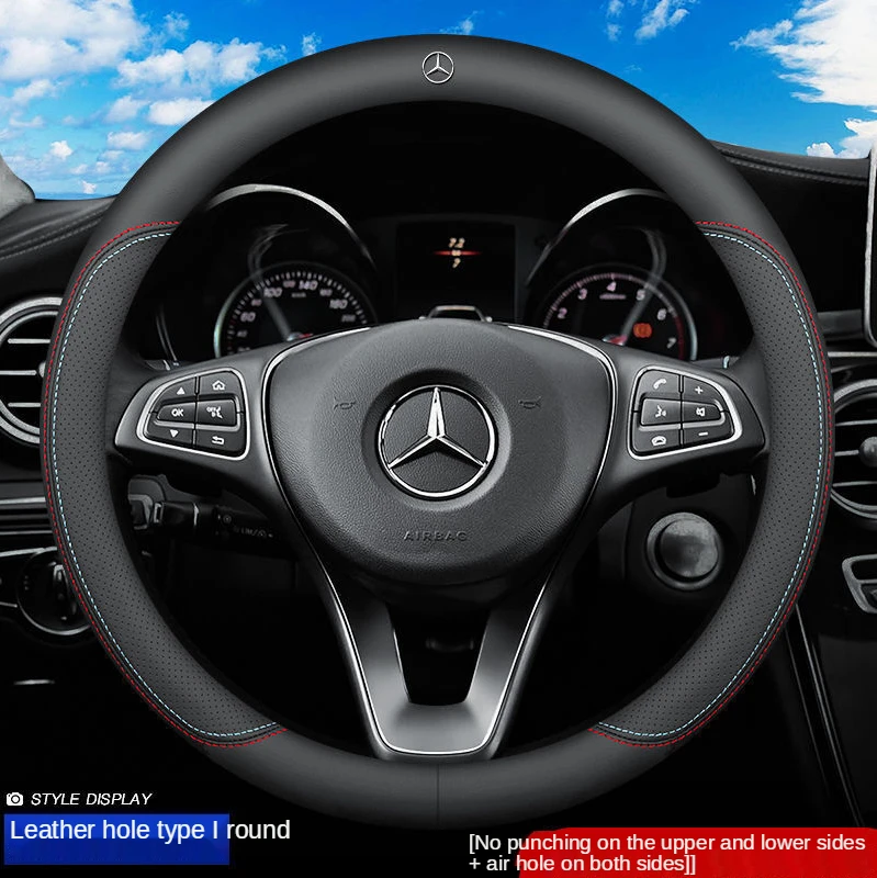 

Suitable for 2020 2021 Mercedes Benz GLA180 GLA200 GLA250 GLA45 AMG Steering Wheel Cover Leather Car Accessories