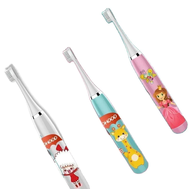 Детская звуковая электрическая зубная щетка с мультяшным рисунком