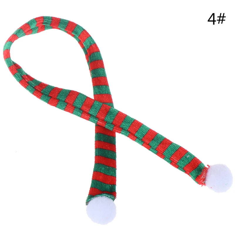 

2021 Christmas Hat + Scarf Dollhouse Decor Doll Lovely Hat Dollhouse Miniature Best Xmas Gift for Baby Kids Girls Furniture Toys