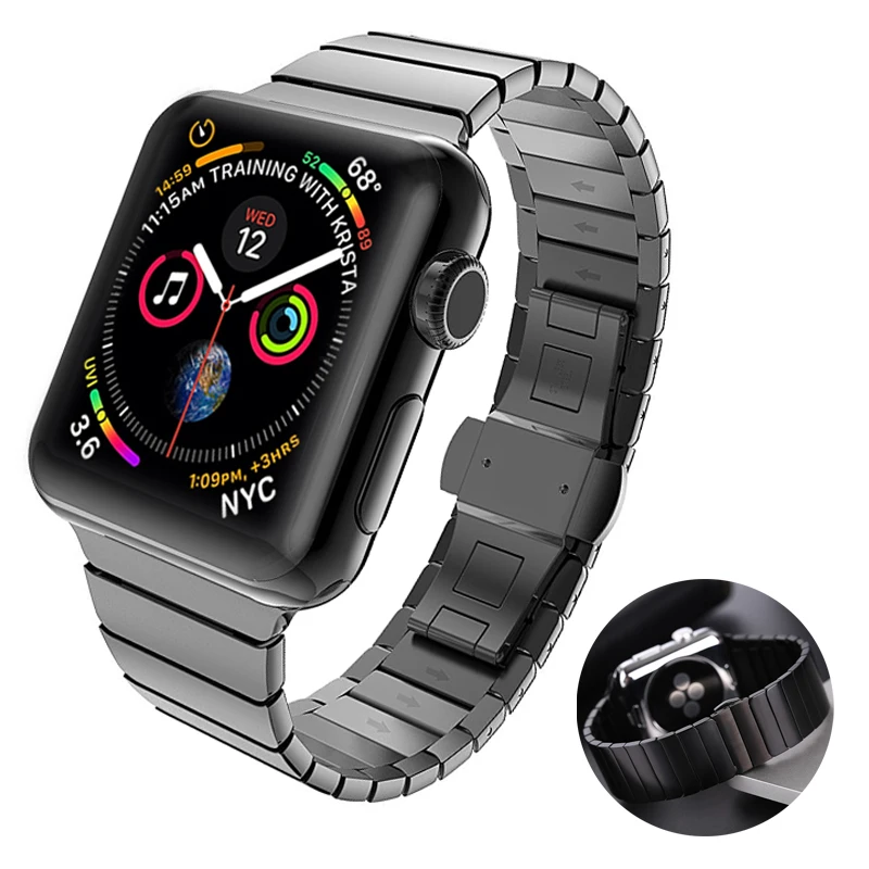 Ремешок для apple watch band 5 44 мм 40 4 3 2 1 браслет из нержавеющей стали ремешок iwatch 42 38
