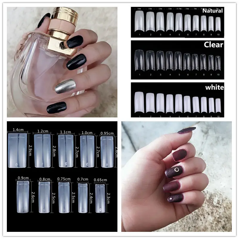 600/500 шт. Балерина капсула Ongle прозрачный/натуральный/белый ложный гроб острый искусственный плоский форма полное покрытие поддельный лак для ногтей наконечник типсы - Цвет: E1-D500 white