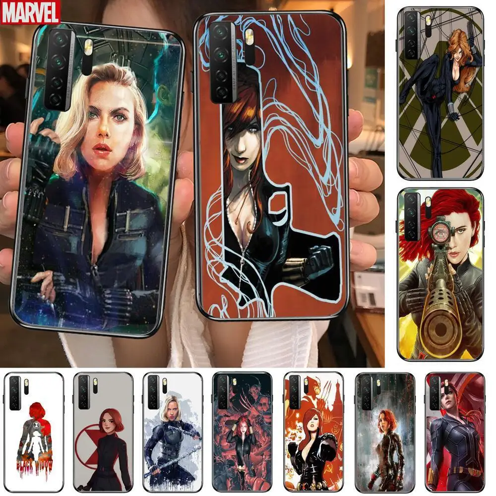 

Cartoon Black widow Black Soft Cover The Pooh For Huawei Nova 8 7 6 SE 5T 7i 5i 5Z 5 4 4E 3 3i 3E 2i Pro Phone Case cases