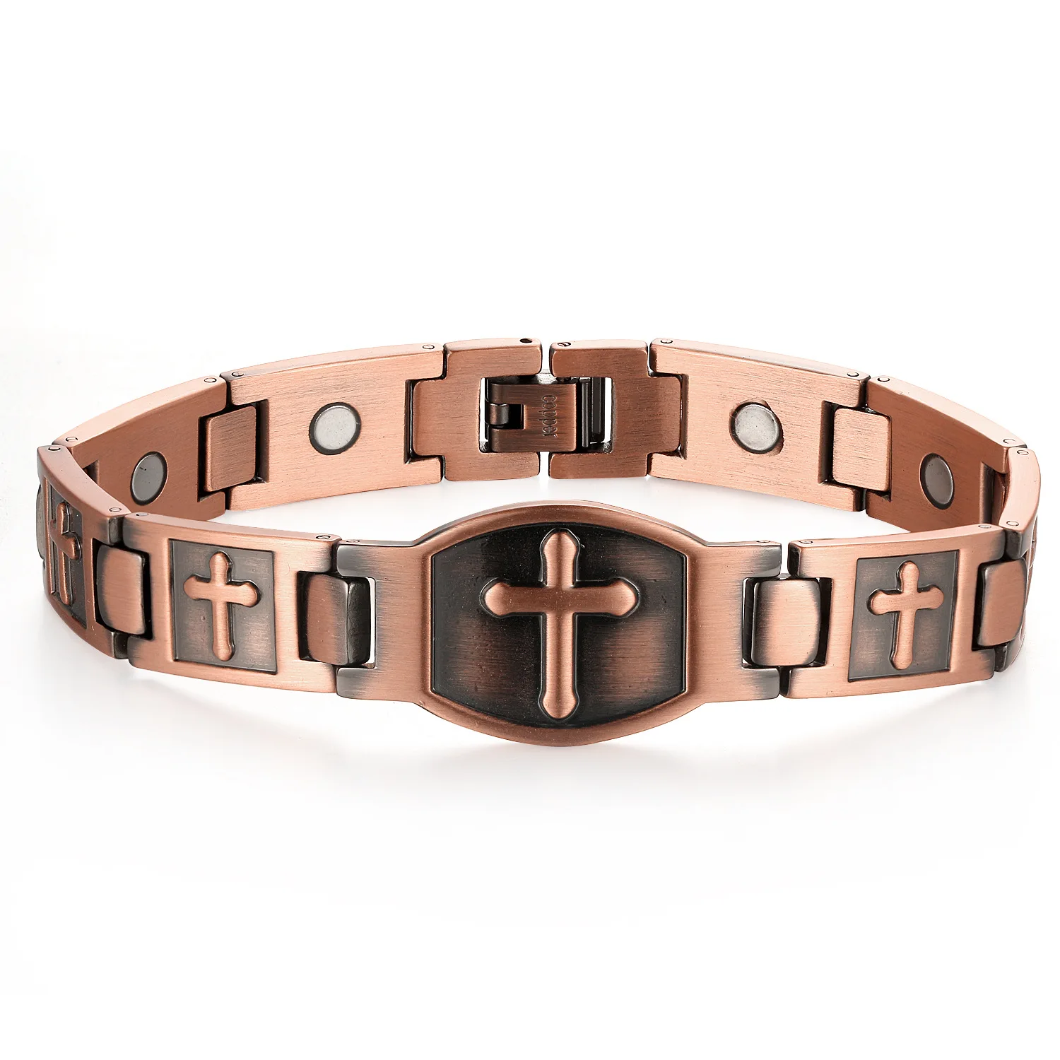 

WOLLET Jewelry Copper Bracelet Health Care Bracelet Cross Magnetic Bracelet Can Relieve Pain Arthritis