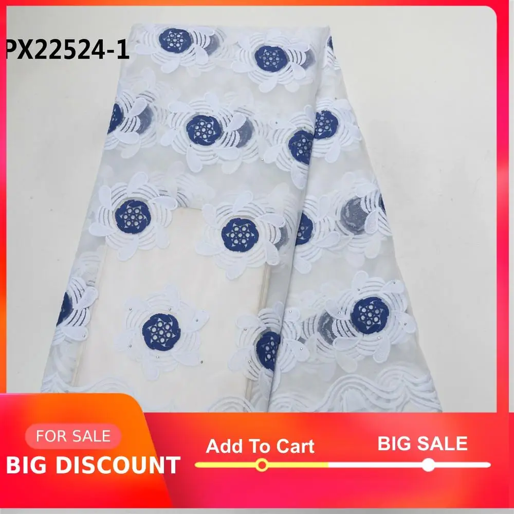 Нигерия Бесплатная доставка белое Сетчатое кружевное платье с вышивкой для