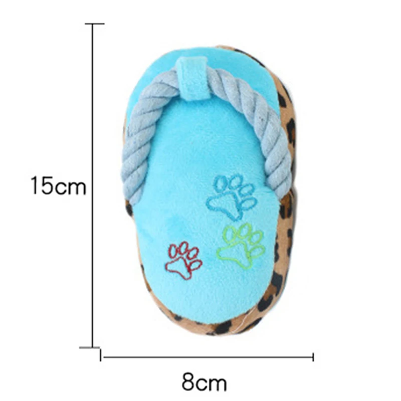 

1Pc Dog Play Toy Pet Blue Pink Puppy Chew Cute Plush Slipper Shape Squeaky Supplies Factory Direct Dog Pet Teething Slippers Toy