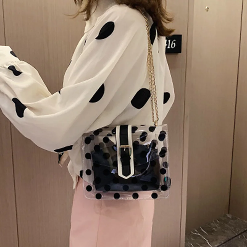 Прозрачная сумка Новинка 2019 г. Европейская и американская дикая свежая Сумочка