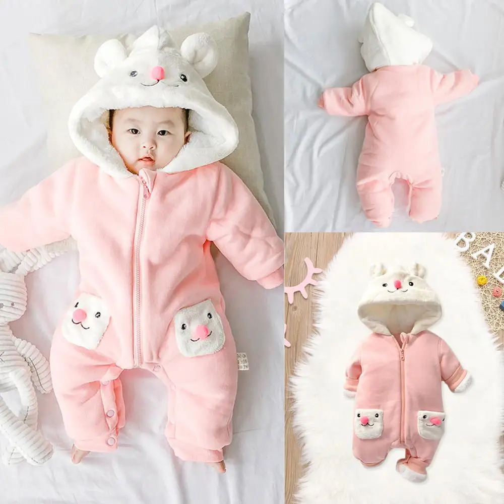 New Born Baby Clothes Winter Pasgeboren Meisje Jongen Romper Infant Boys Girls Thicken Long Sleeve Bears Bodysuit 20 | Детская одежда и