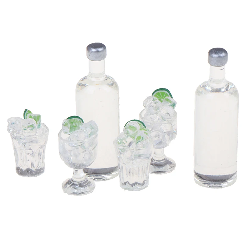 

3Pcs 1:12 Dollhouse Miniature Wine Bottles Cups Kitchen Play Toy Accessories