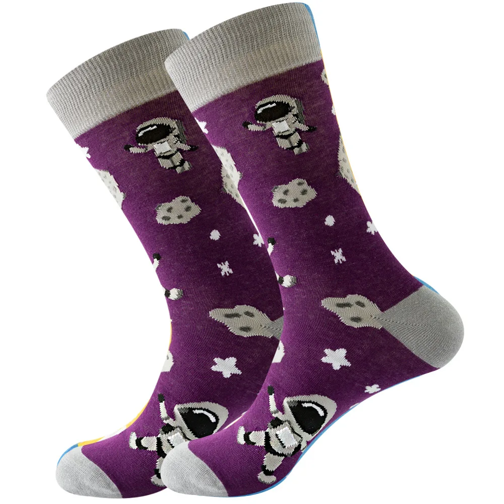 

1 Pair 1pair Combed Cotton Fashion Hip Hop Man woman Socks Harajuku fruit Skateboard oil painting animal Happy Socks Funny Sokke