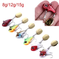 new arrival metal mini vib with spoon fishing lure 8g 12g 15g fishing tackle pin crankbait vibration spinner sinking bait