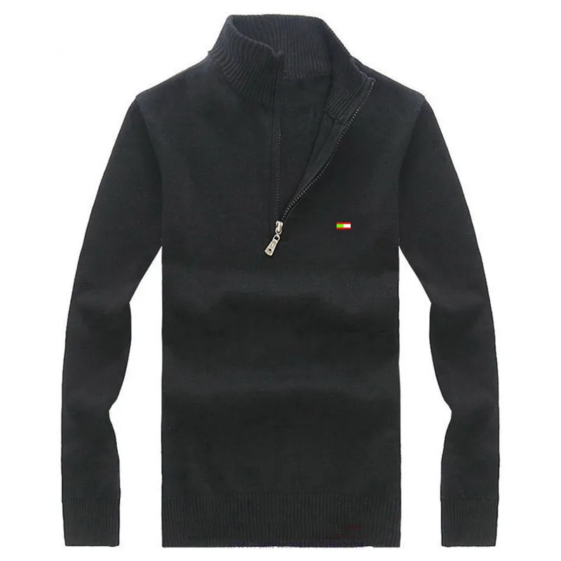 

Brand High Quality Autumn Winter Standing Collar Mens Pullover Knitted Male 100% Cotton Casual Pullover Half Zipper Sweater 8504