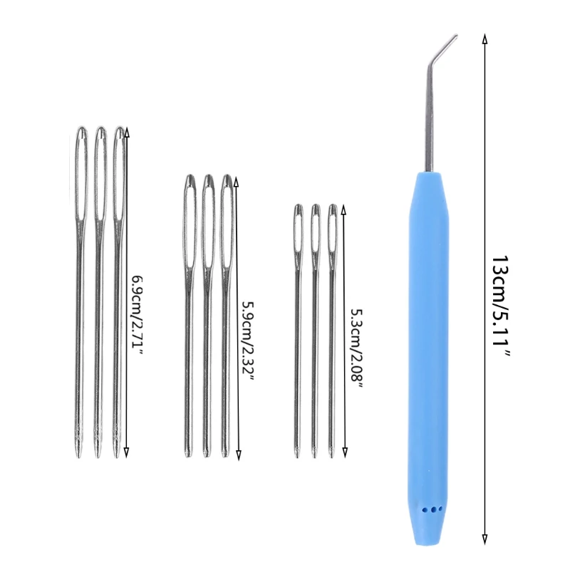 

Sewing Craft Projects Needle Set Knitting Crochet Loom Hook Large Eye Blunt Needles for Safety Darning Yarn Lacing Weaving