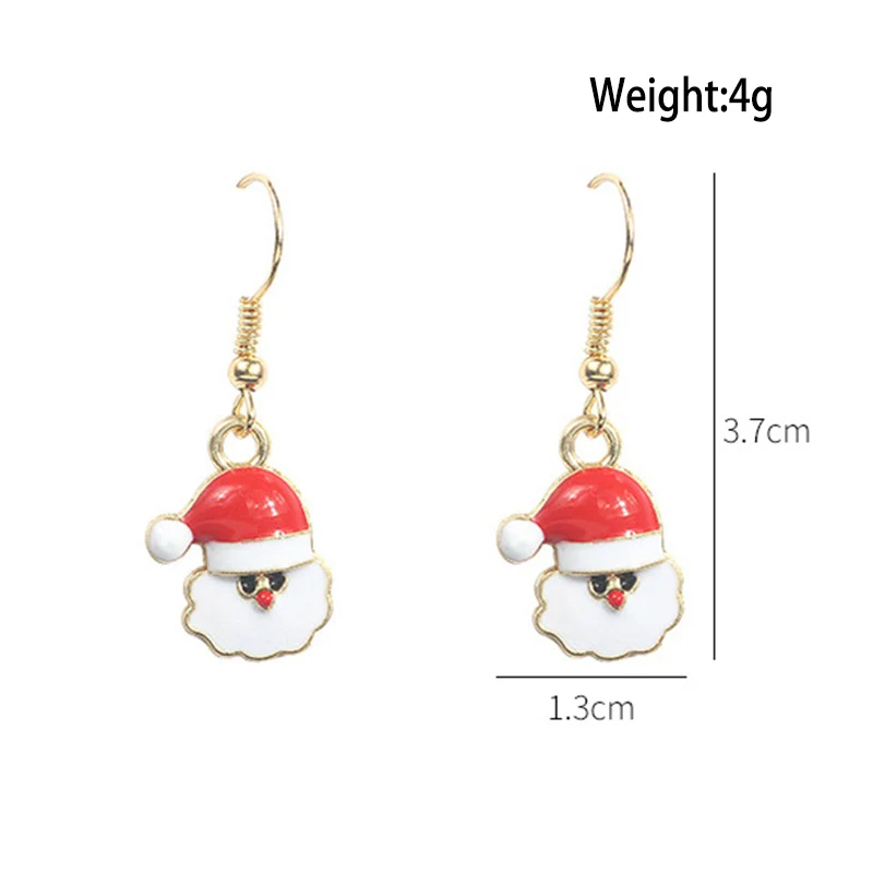 

9Pairs/Set Cartoon Christmas Earrings Cute Girls Xmas Tree/Elk/Santa Claus/Snowman Wedding Party Decoration Earrings
