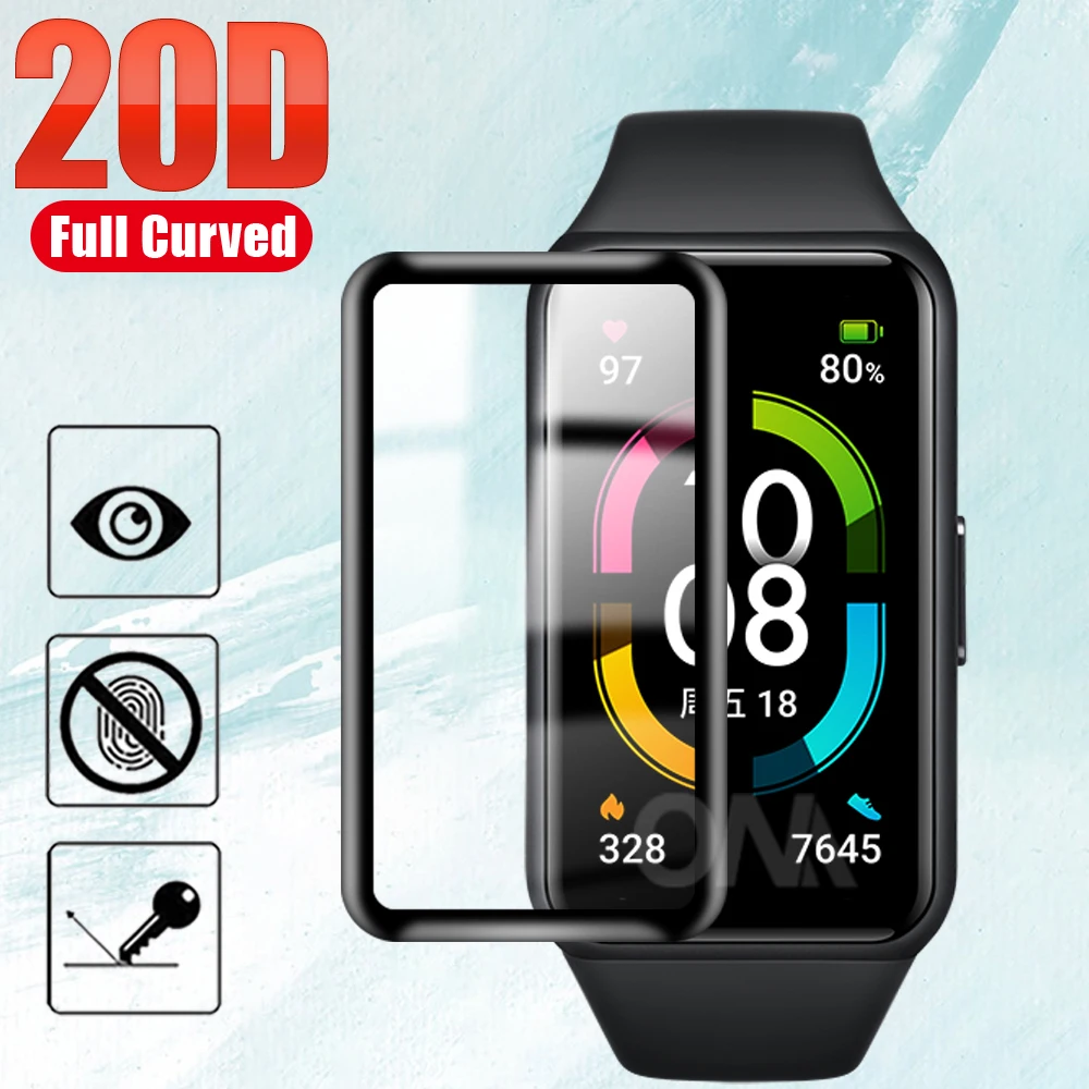 20D изогнутая защитная пленка для Huawei Honor band 6 7 и Watch Fit 2 Fit2 Smart Wristband Screen Protector (не
