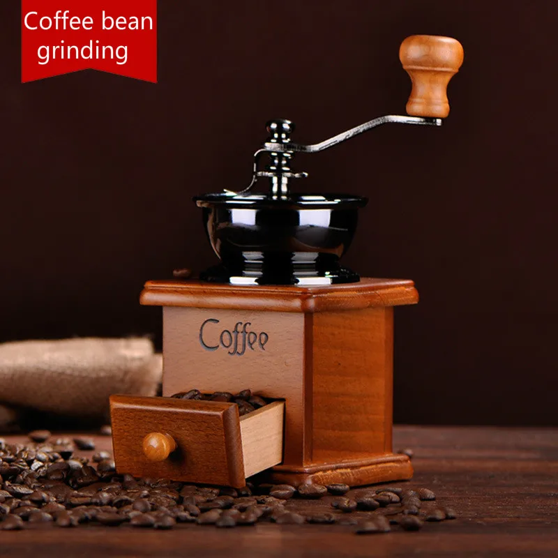 Ретро Классический Деревянный Ручной кофемолка креативный бытовой Керамический