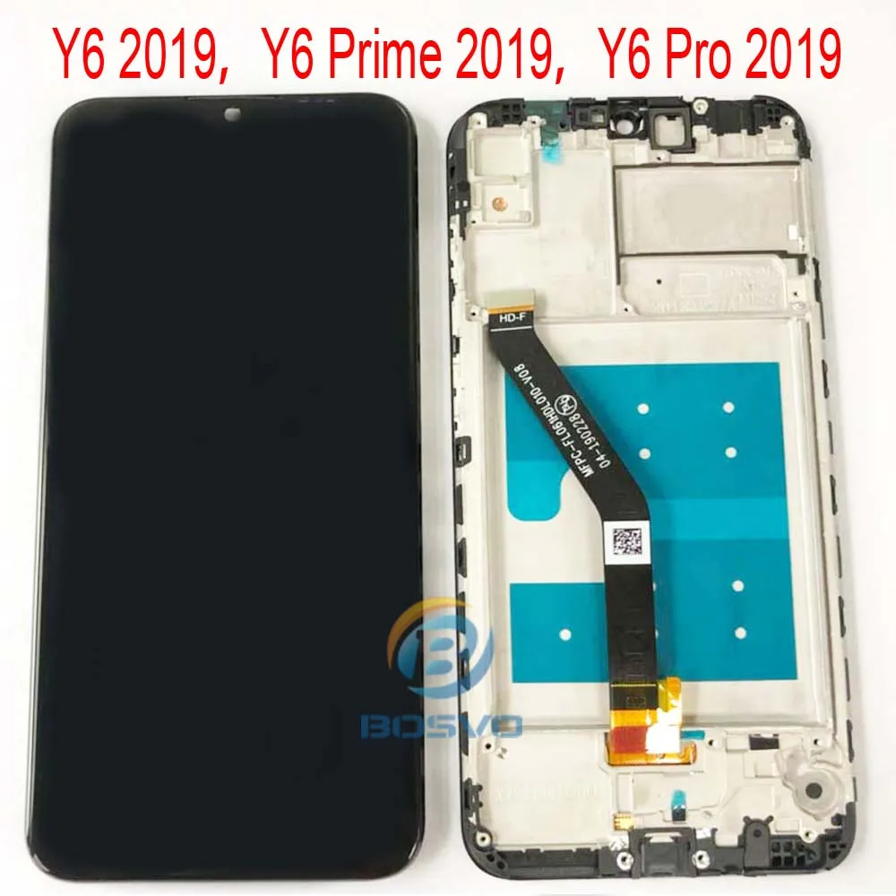 black with frame Для huawei Y6 lcd Y6 Prime экран Y6 Pro дисплей с сенсорным экраном с рамкой в сборе запасные части для ремонта - Цвет: black with frame