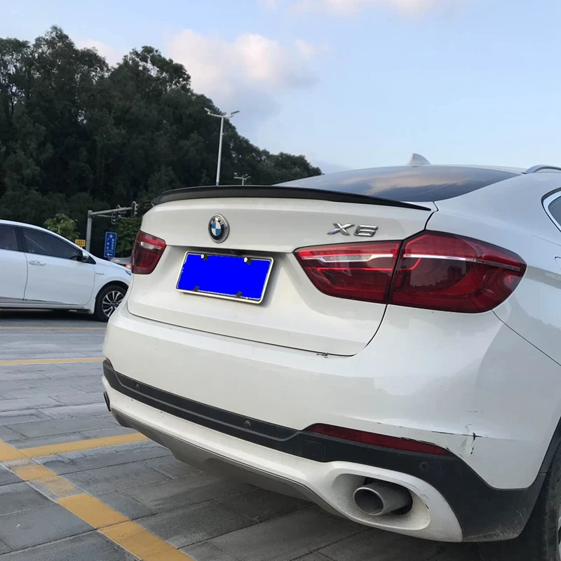 Для BMW X6 2015 2018 ABS пластик Неокрашенный задний Багажник крыло спойлер