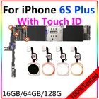 Оригинальная разблокированная материнская плата для iphone 6s plus без Touch IDс Touch ID для iphone6s Plus логическая плата 16 Гб64 Гб128 ГБ