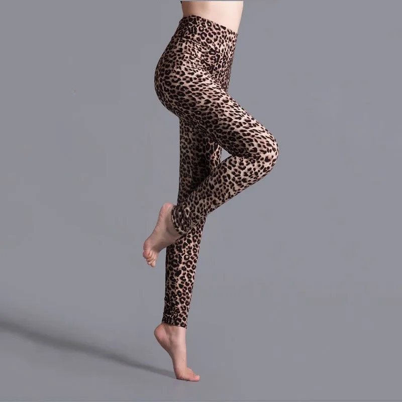 

VISNXGI Leggins Push Up Leopard Print Leggings Elastic Workout Leggings High Waist Fitness Legging Wamen Clothes Sport Bottoms