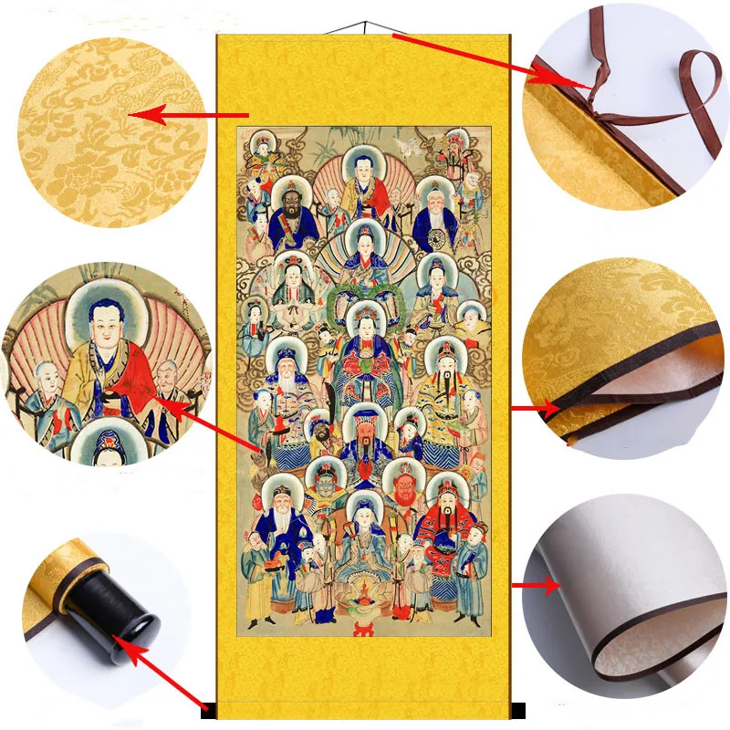 Картины буддистские и Taoist картины с подвесками богов алтаря Декоративные