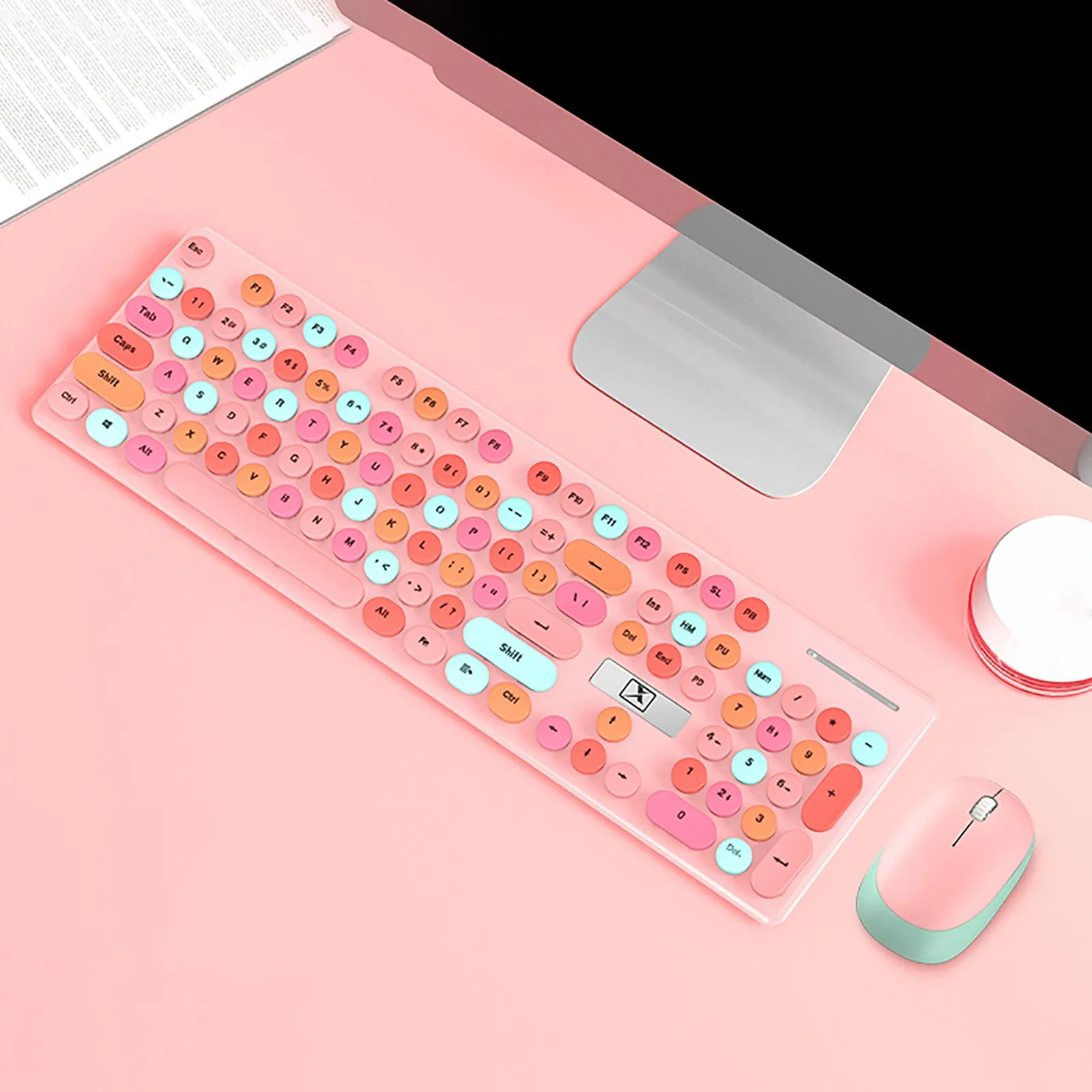 N620 Wireless Silent Punk Keyboard and Mouse Set 2.4G Keycap/PC/Mute Gaming Office | Компьютеры и офис