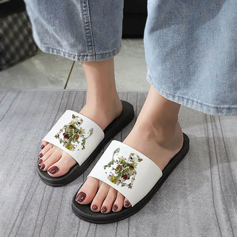 

2021 New Summer Slippers Harajuku Slippers Skeleton Slippers Home Indoor Slipper Open Toe Shoes Funny Flip Flops Lady