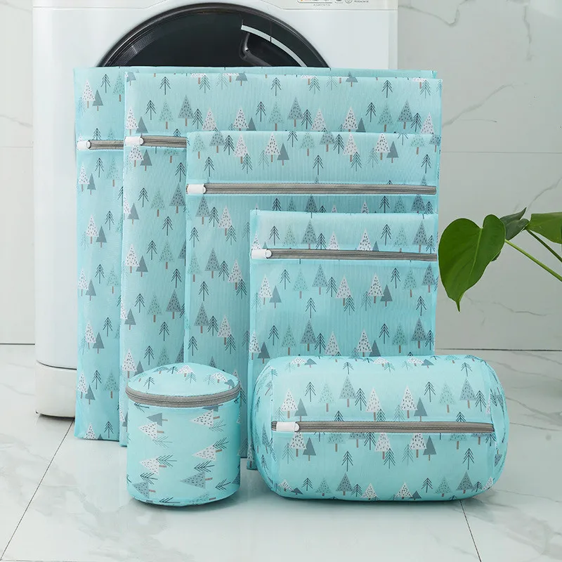 

Printed polyester laundry bag underwear bra Travel Organization net foldable storage laundry tools indoor supplies