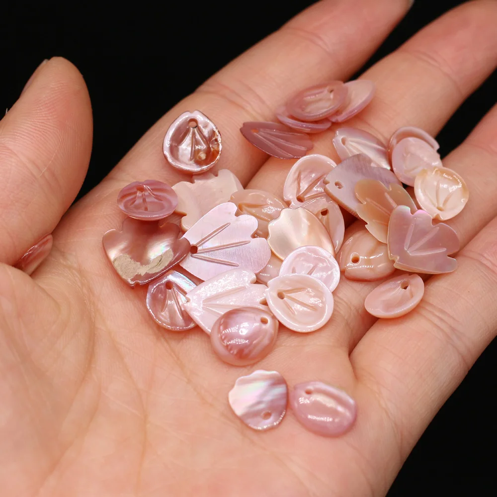 

Natural Freshwater Shell Pink Shell Pendant Different Shapes Loose Beads Crafts Making DIY Necklace Bracelet Anklet jewelry
