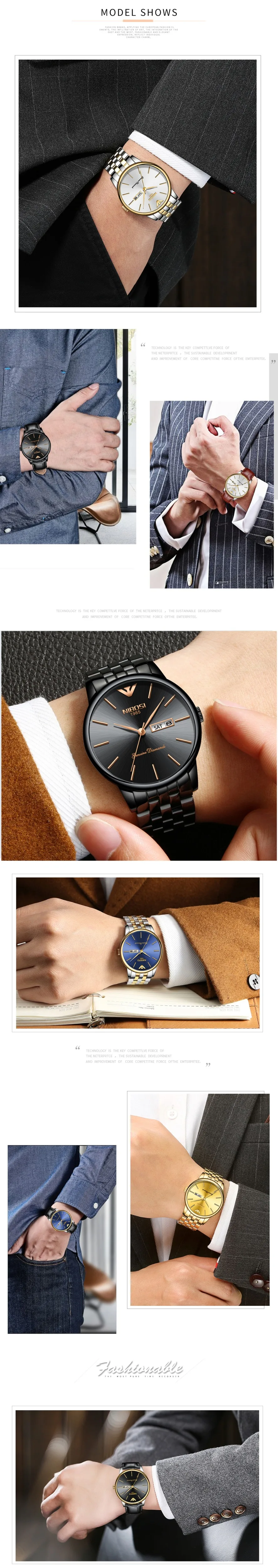 NIBOSI Quartz Clock Sports Men Watch Top Brand Luxury Famous Dress Fashion Watch Male Unisex Ultra Thin Wrist watch Para Hombre