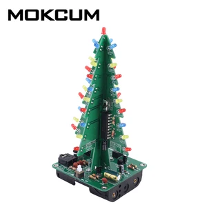 DIY светодиодсветодиодный мигающая Рождественская елка DIY Kit CRT-32 Audio LED Рождественская елка DIY цветной Рождественский подарок электронная елка